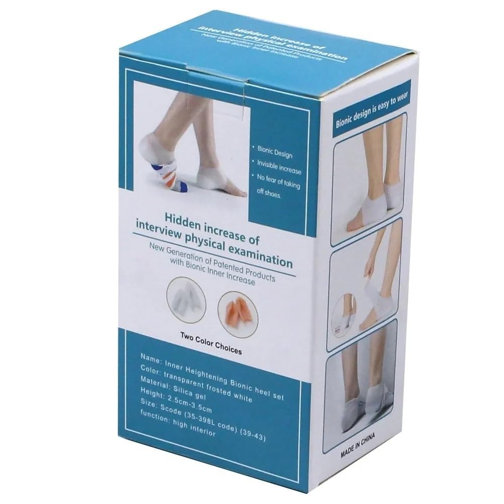 صورة توضح استخدام كعب السيليكون مع أحذية مختلفة. - كعب السيليكون / Silicone Insole