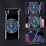 Multifunctional metal gas lighter watch | ساعة ولاعة غاز معدنية متعددة الوظائف