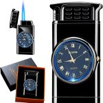 Multifunctional metal gas lighter watch | ساعة ولاعة غاز معدنية متعددة الوظائف