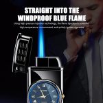 Multifunctional metal gas lighter watch | ساعة ولاعة غاز معدنية متعددة الوظائف